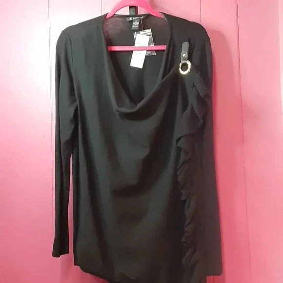 Plus Size Ruffled Convertible Cardigan Sweater - Picture 3 of 6